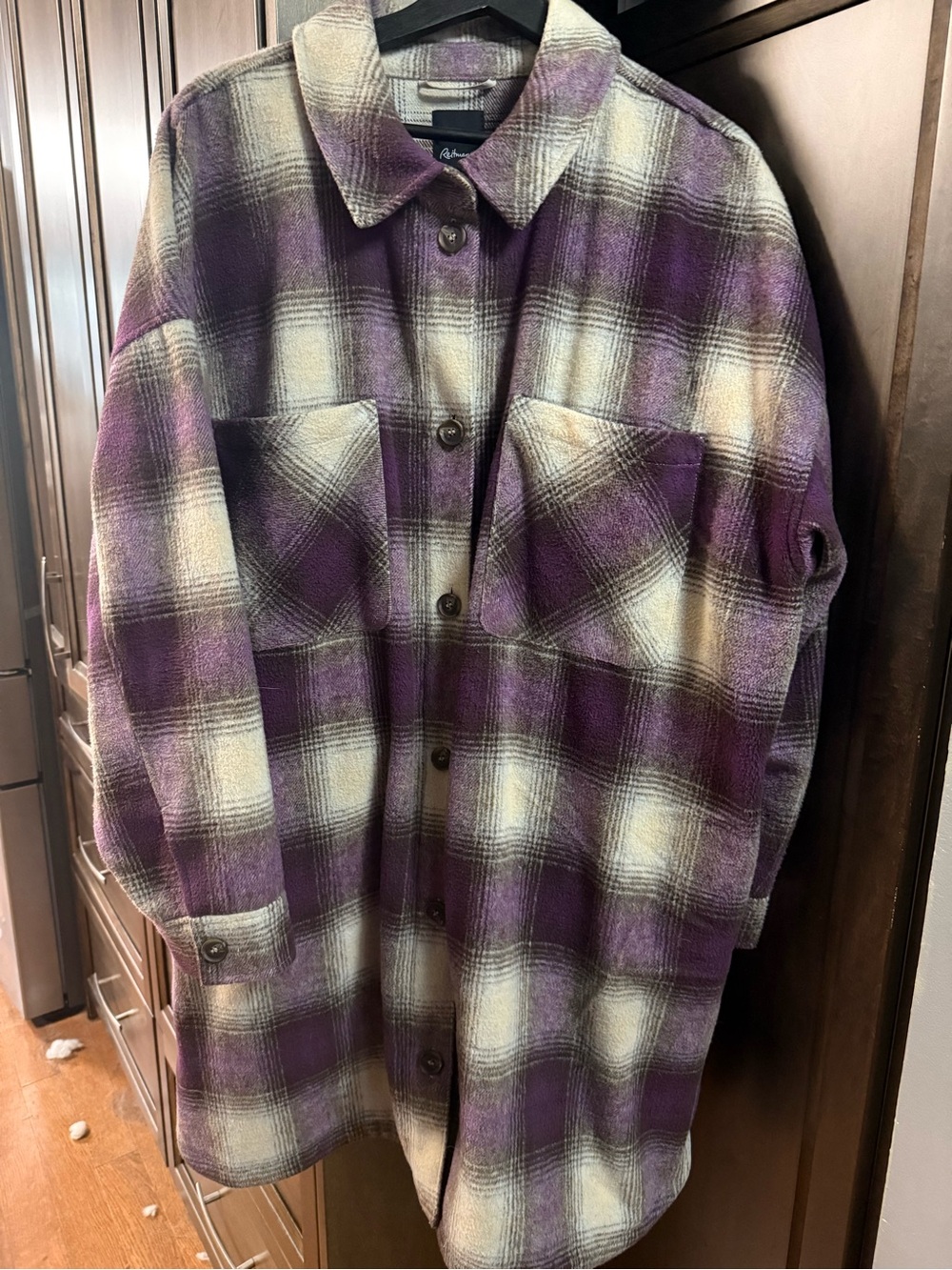 Plaid Purple Shacket Jacket - Women 2x